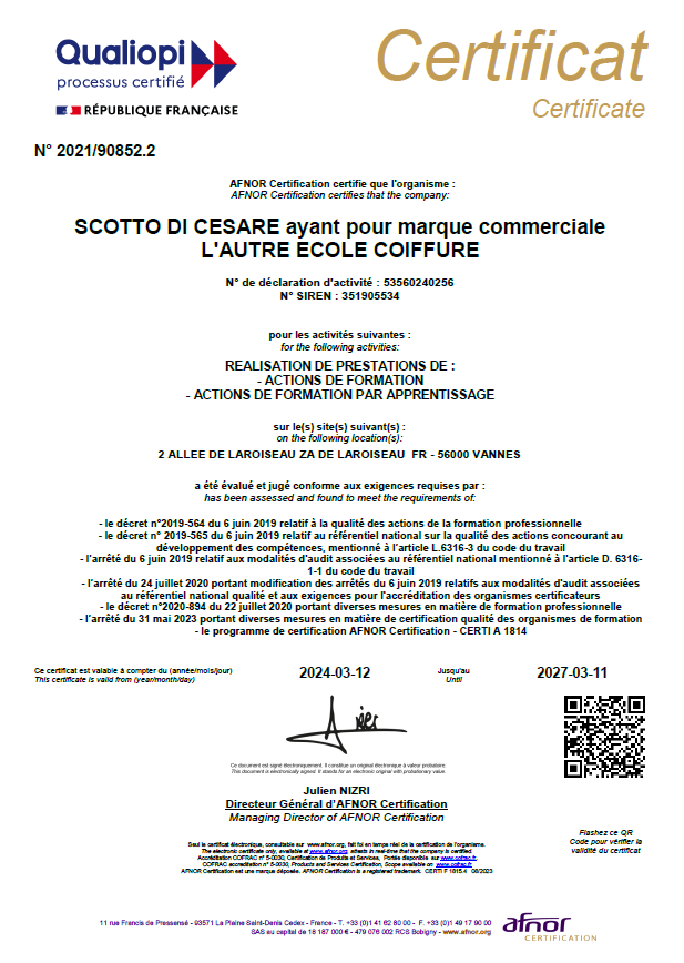 certification Qualiopi 2024 SDC